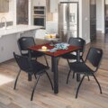Kee Square Tables > Breakroom Tables > Kee Square Table & Chair Sets, 36 W, 36 L, 29 H, Cherry TB3636CHBPBK47BK